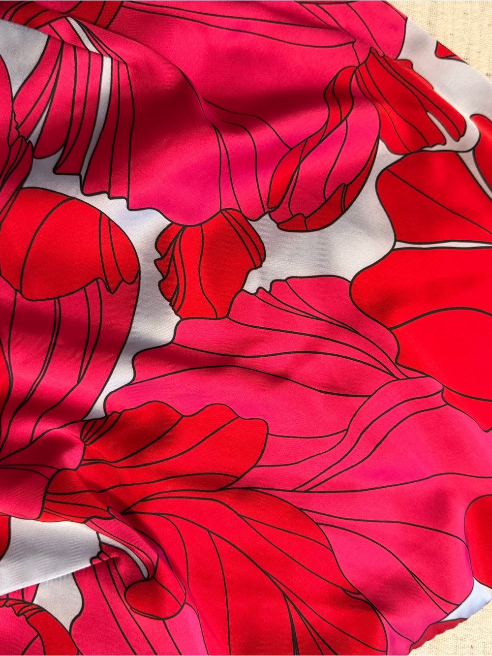 Sigrid Olsen Fuchsia Red Floral Halter Crop Top - Picture 3 of 5